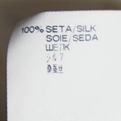 Pre Owned Versace Cream/Black Butterfly Print Silk Button Front Shirt S