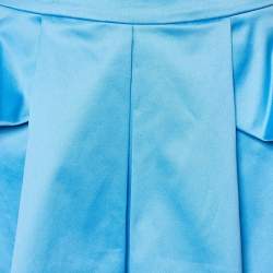 Versace Blue Cotton Pleated Mini Skirt M