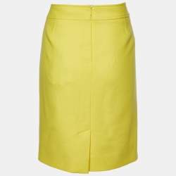 Versace Yellow Wool Pencil Skirt L