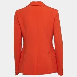 Versace Collection Orange Stretch Crepe Blazer M