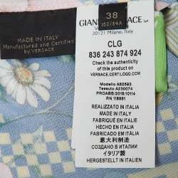 Pre Owned Versace Multicolor Floral Print Jersey Ruched Bodycon Dress S