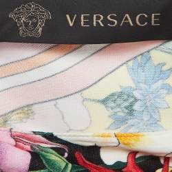 Pre Owned Versace Multicolor Floral Print Jersey Ruched Bodycon Dress S