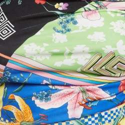 Pre Owned Versace Multicolor Floral Print Jersey Ruched Bodycon Dress S