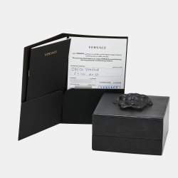 Versace Greca Diamond 18k White Gold Pendant Necklace