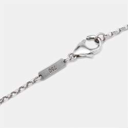 Versace Greca Diamond 18k White Gold Pendant Necklace