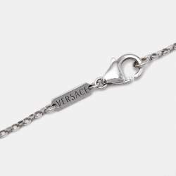 Versace Greca Diamond 18k White Gold Pendant Necklace