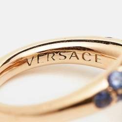 Versace Virya Amethyst Diamond 18K Rose Gold Cocktail Ring Size 48