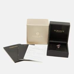 Versace Virya Amethyst Diamond 18K Rose Gold Cocktail Ring Size 48