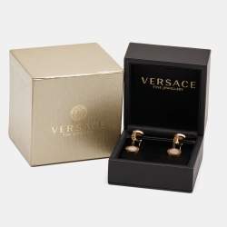 Versace Greca Mother of Pearl 18k Yellow Gold Earrings