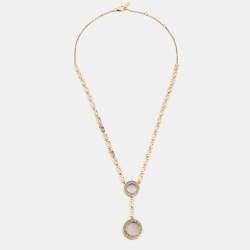 Versace Greca Mother of Pearl 18k Yellow Gold Necklace