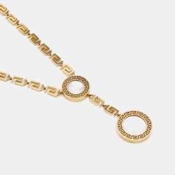 Versace Greca Mother of Pearl 18k Yellow Gold Necklace