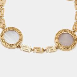 Versace Greca Mother of Peal 18k Yellow Gold Bracelet