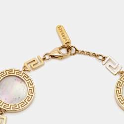 Versace Greca Mother of Peal 18k Yellow Gold Bracelet