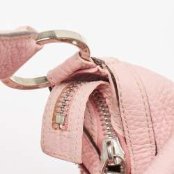 Versace Pink Leather Zip Embellished Repeat Hobo
