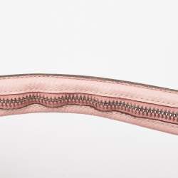 Versace Pink Leather Zip Embellished Repeat Hobo