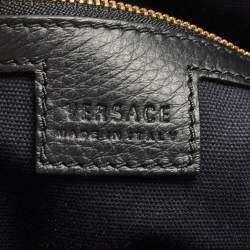 Versace Black Barocco Embossed Leather La Medusa Tote