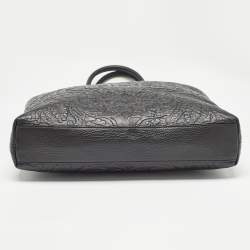 Versace Black Barocco Embossed Leather La Medusa Tote