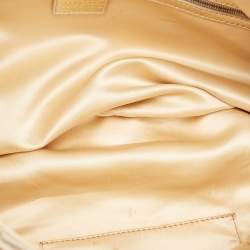 Pre Owned Versace Gold Perforated Leather Tassel Shoulder Bag