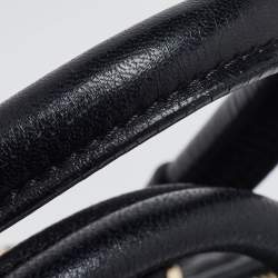 Versace Black Baroque Embossed Leather Demetra Vanitas Satchel