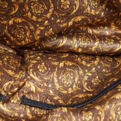 Versace Black Baroque Embossed Leather Demetra Vanitas Satchel