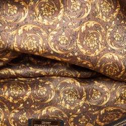 Versace Black Baroque Embossed Leather Demetra Vanitas Satchel