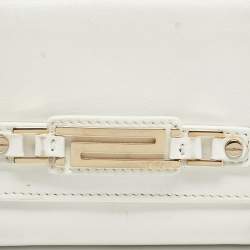 Versace White Leather Trifold Compact Wallet