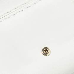 Versace White Leather Trifold Compact Wallet