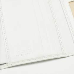 Versace White Leather Trifold Compact Wallet