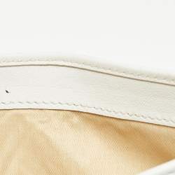 Versace White Leather Trifold Compact Wallet