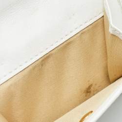 Versace White Leather Trifold Compact Wallet