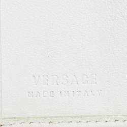 Versace White Leather Trifold Compact Wallet