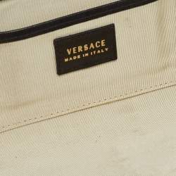 Pre Owned Versace Black Quilted Leather Medallion Chain Clutch