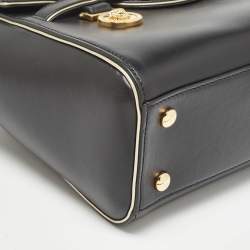 Pre Owned Versace Black Leather Medium Medusa Medallion Tote