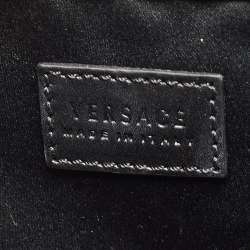 Pre Owned Versace Black Leather Medium Medusa Medallion Tote
