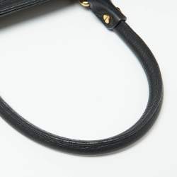 Pre Owned Versace Black Leather La Medusa Shopper Tote