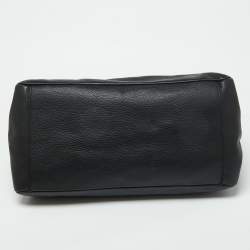 Pre Owned Versace Black Leather La Medusa Shopper Tote