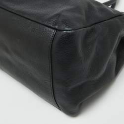 Pre Owned Versace Black Leather La Medusa Shopper Tote