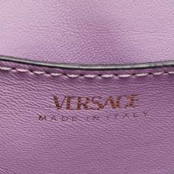 Versace Pink Leather La Medusa Top Handle Bag