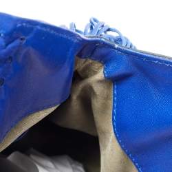 Versace Blue Leather Fringe Shoulder Bag