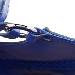 Versace Blue Leather Fringe Shoulder Bag
