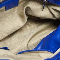 Versace Blue Leather Fringe Shoulder Bag