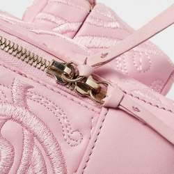 Versace Pink Embroidered Baroque Leather Mini Palazzo Backpack
