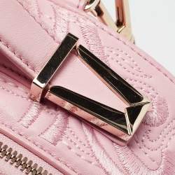 Versace Pink Embroidered Baroque Leather Mini Palazzo Backpack