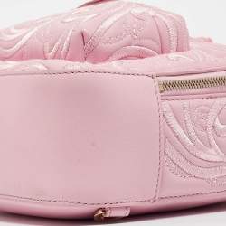 Versace Pink Embroidered Baroque Leather Mini Palazzo Backpack