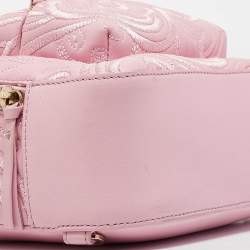 Versace Pink Embroidered Baroque Leather Mini Palazzo Backpack