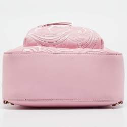 Versace Pink Embroidered Baroque Leather Mini Palazzo Backpack