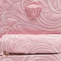Versace Pink Embroidered Baroque Leather Mini Palazzo Backpack