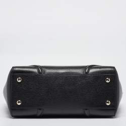 Versace Black Leather Medium Signature Flap Tote