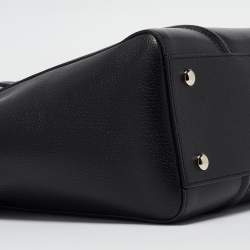 Versace Black Leather Medium Signature Flap Tote
