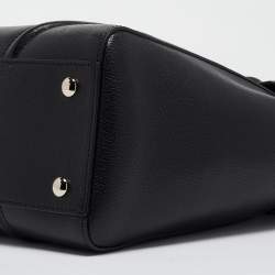 Versace Black Leather Medium Signature Flap Tote